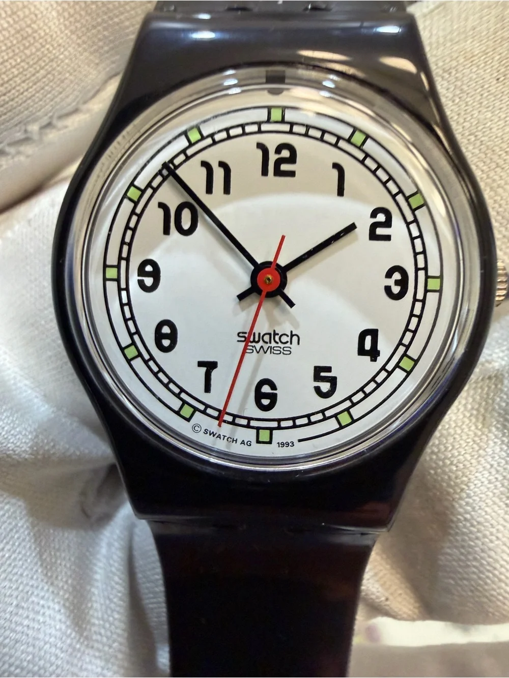 Vintage 1994 Swatch Impair LB135 Ladies Watch Black White Dial Full Set Case Man
